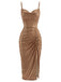 Goldenes 30er Kleid mit Pailletten und Raffung