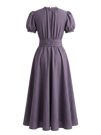 20er Maxikleid mit Puffärmel und Spitze