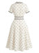 40er Kleid mit Polka-Dots und Eingekerbt