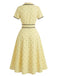 40er Kleid mit Polka-Dots und Eingekerbt