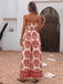 Roter 70er Trägerloser Jumpsuit mit Blumen-Print und Breit