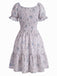 1950s Floral Square Neck Ruffle Dress 11