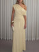 70er One-Shoulder Kleid mit Wickelausschnitt und Raffung