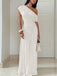 70er One-Shoulder Kleid mit Wickelausschnitt und Raffung