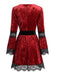 Red 1970s V Neck Vintage Dress 2