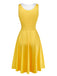 Gelbes 70er Clownkleid mit Pommes-Tasche