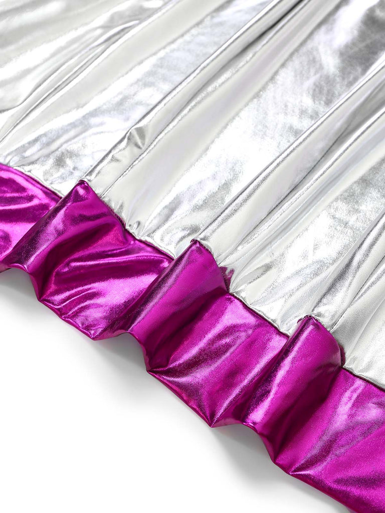 Silbernes 60er Kostüm-Set mit Metallic-Look