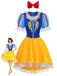 Blaues & Gelbes 60er Prinzessinnen-Cosplay-Kleid mit Puffärmeln