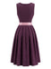 Rosa 50er Kleid mit Eckiger Ausschnitt und Blumen