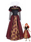 70er Queen-of-Hearts Halloween-Kostümkleid mit Stehkragen