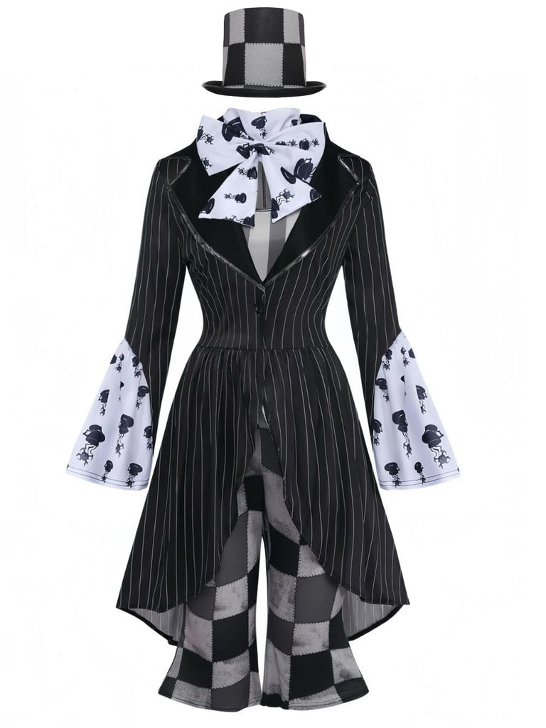 Schwarz 60er Halloween Gothic mit 6pcs und Hatter