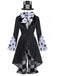 Schwarz 60er Halloween Gothic mit 6pcs und Hatter