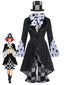 60er Gothic-Halloween-Kostüm-Set im Mad-Hatter-Look