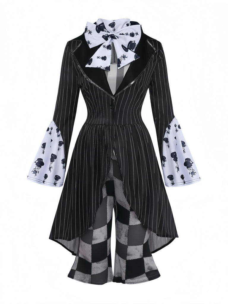 Schwarz 60er Halloween Gothic mit 6pcs und Hatter