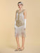 20er Shiftkleid mit Pailletten und Fransen