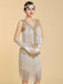 20er Shiftkleid mit Pailletten und Fransen