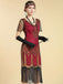 20er Gatsby Kleid mit Perlenfransen und Pailletten