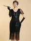 20er Gatsby-Kleid mit Paillettenstickerei und Fransen