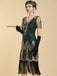 20er Gatsby Kleid mit Perlenfransen und Pailletten