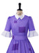 Lila 50er Halloween Kleid mit Peter-Pan-Kragen und Patchwork