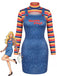 60er Kleid mit Hoher Ausschnitt und Streifen