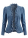60er Jeans-Jacke mit Rüschen und Langarm