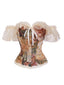 Mehrfarbiges 50er Vintage Korsett-Top mit Blumen