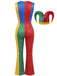 Mehrfarbiger 60er Clown-Jumpsuit mit Hut