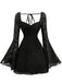Schwarzes 50er Kleid mit Neckholder und Spitze