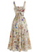 40er Maxikleid mit Blumen und Spaghettiträgern