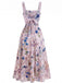40er Maxikleid mit Blumen und Spaghettiträgern