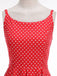 50er Swingkleid mit Spaghettiträger und Polka-Dots