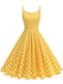 50er Swingkleid mit Spaghettiträger und Polka-Dots