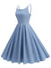 50er Swingkleid mit Spaghettiträger und Polka-Dots