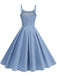 50er Swingkleid mit Spaghettiträger und Polka-Dots