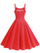 50er Swingkleid mit Spaghettiträger und Polka-Dots