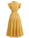40er Kleid mit Stehkragen und Rüschen