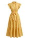 40er Kleid mit Stehkragen und Rüschen