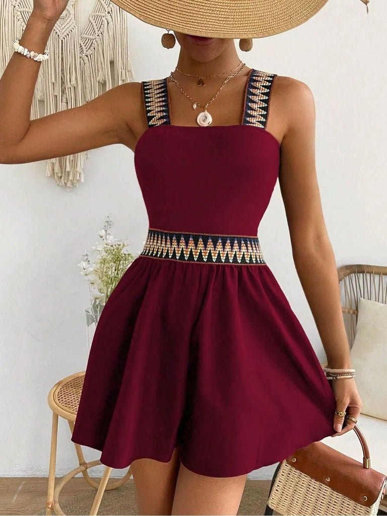 70er Romper mit Print und Ethno