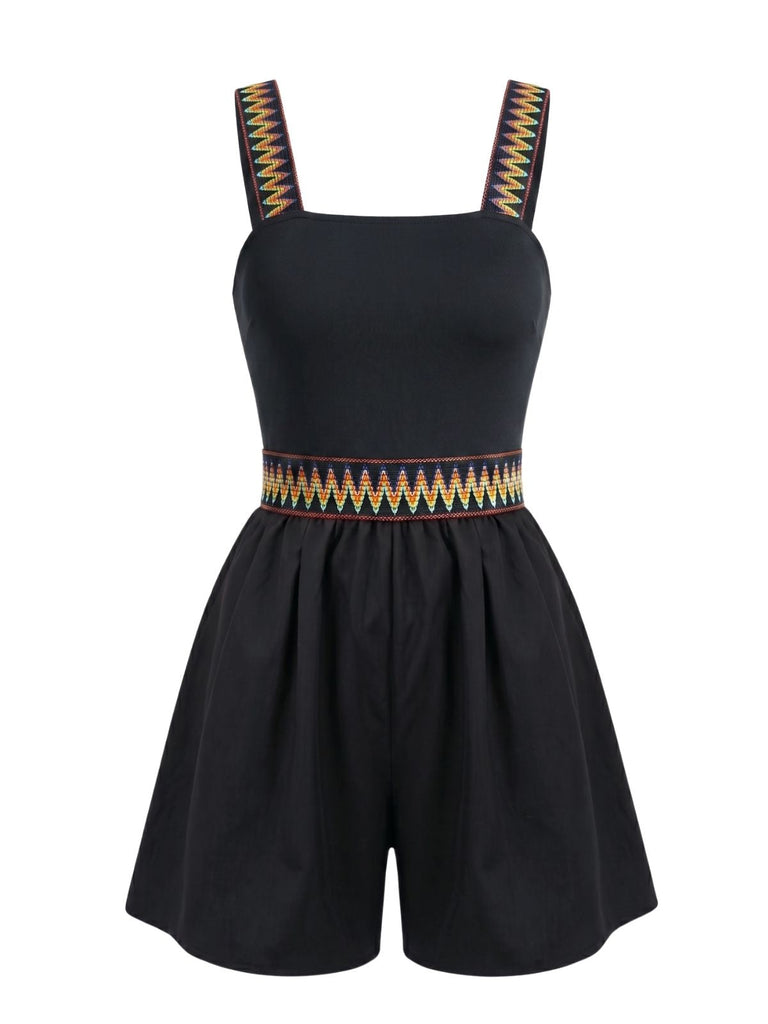 70er Romper mit Print und Ethno