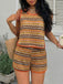 60er Strick-Top & Shorts mit Chevron und Tank