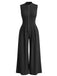 40er Ärmelloses Jumpsuit mit Breit und Front