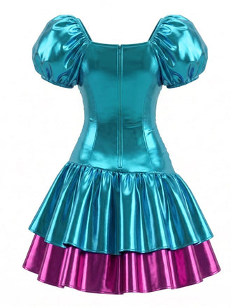 [Pre-Sale] Blue 1980s Square Neck Vintage Dress 2