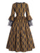 Schwarzes 50er Barockkleid mit Schnürung und Glockenärmeln
