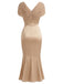 Champagnerfarbenes 30er Meerjungfrauenkleid mit Raffung