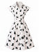 50er Hemdblusenkleid mit Katzen und Punkten