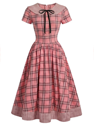 40er Kleid mit Peter-Pan-Kragen und Schleife