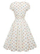 Mehrfarbiges 50er Kleid mit Polka-Dots