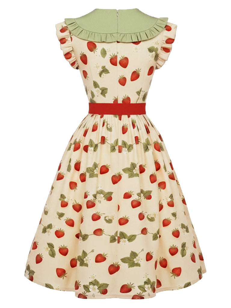 50er Swingkleid mit Peter-Pan-Kragen und Rüschen