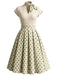 50er Swingkleid mit Polka-Dots und Schal